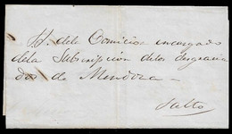 1861 RARE ARGENTINA STAMPLESS ENTIRE - MENDOZA (MENDONÇA) EARTHQUAKE TERREMOTO ERDBEBEN TREMBLEMENT DE TERRE - Prefilatelia