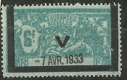 France   Sociaux Fiscaux Assurance Sociales N° 44  Validé Le 07/04/1933     B/TB    Voir Scans  Soldé ! ! ! - Unused Stamps