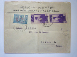 22 - M 4177  Enveloppe  Au Départ De ALEP  à Destination De PARIS  1937   XXX - Syria