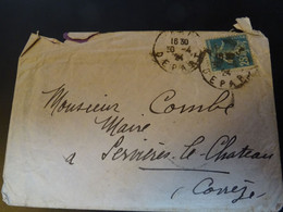 FRANCE Lettre 1924 Pour Le Maire COMBE  A SERVIERS-LE-CHATEAU CORREZE - 1906-38 Sower - Cameo