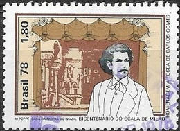 BRAZIL 1978 Bicentenary Of La Scala Opera House & Carlos Gomes Commem - 1cr80 Scene From Fosca & Carlos Gomes FU - Gebruikt