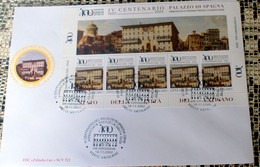 VATICAN 2022, CENTENARY PALAZZO DI SPAGNA MINISHEET FDC - Ungebraucht