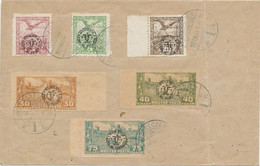 Romania 1919 Occupation In Hungary 2nd Debrecen Issue 6 Stamps Cancelled On Cover, Including Chalky Paper Varieties - Lokale Uitgaven