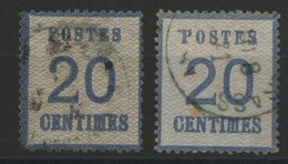 ALSACE LORRAINE N° 6 + 6a (bleu Et Bleu Laiteux) Cote 40 € Oblitérés. - Usados