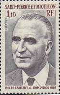 161320 MNH SAN PEDRO Y MIQUELON 1976 PRESIDENTE G. POMPIDOU (1911-1974) - Usati