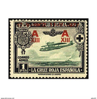 ES371SASF-L4362PC-TRSPAEREO.España. Spain   Espagne.CRUZ ROJA ESPAÑOLA AEREA.SOBRECARGADA1926 (Ed 371**). S/C - Nuevos