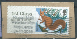 GROSBRITANNIEN GRANDE BRETAGNE GB POST&GO 2015 WINTER FUR AND FEATHERS:RED SQUIRREL 1ST CLASS Up To 100g PAPER SG FS146 - Post & Go (automatenmarken)