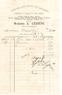 2538PR/ Facture 1891 Madame A. Legrève Articles Pour Modes Et Lingeries Court Saint Etienne - Vestiario & Tessile