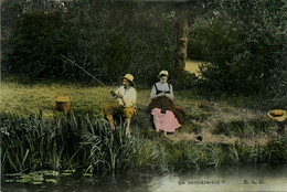 Pêche * ça Mordra T'il * Pêcheur à La Ligne * Scène De Campagne - Fishing