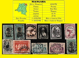 (°) BELGIAN CONGO / CONGO BELGE = NIANGARA CANCELS STUDY X 11 STAMPS  [F] - Plaatfouten En Curiosa