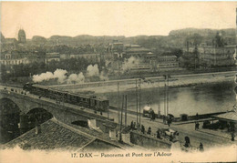 Dax * Panorama De La Ville Et Pont Sur L'adour * Passage Du Train * Ligne Chemin De Fer - Dax