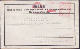 Germany DR AFS =030= Braunschweig MIAG Mühlenbau Und Industrie AG 3.8.37, Schwere Drucksache, Adress-Aufkleber - Poststempel - Freistempel