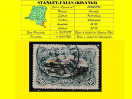 (°) CONGO FREE STATE / ETAT INDEPENDANT DU CONGO = STANLEY FALLS CANCELATION ON EIC 018 BLUE RAPIDS - Errors & Oddities