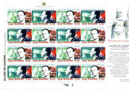 2011 - San Marino 2339/40 De Gasperi -   Minifoglio  ++++++++ - Unused Stamps