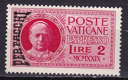 VATICAN CITY 1931 Pope Pius XI Express Parcelstamp 2 Lire Carmine With Overprint PER PACCHI Mi. P 14 MNH - Paquetes Postales