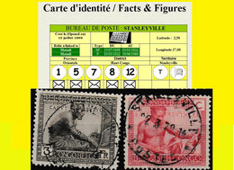 (°) CONGO BELGE / BELGIAN CONGO STANLEYVILLE CANCELATION ON COB 115+126 RUBBER + ROSE WOOD CARVING [ VLOORS -1+2- ] [A] - Errors & Oddities