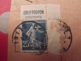 Lettre + Timbre Pub Publicitaire Semeuse 25c Bleu N° 140. Grey Poupon. Publicité Carnet Réclame - Covers & Documents