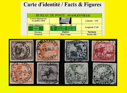 (°) CONGO BELGE / BELGIAN CONGO STANLEYVILLE CANCELATION ON [ VLOORS -1+2- ] 8 STAMPS WITH ROUND CANCELS [F] - Variedades Y Curiosidades