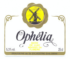 Etiquette Ancienne De BIERE BRASSERIE DE SAINT SYLVESTRE - OPHELIA 5.3% VOL - Bière