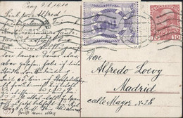 Tchécoslovaquie Occupation Autrichienne Autriche N°106 CAD Prag 9 VIII 10 Vignette François Joseph CP Hamburg - ...-1918 Prephilately