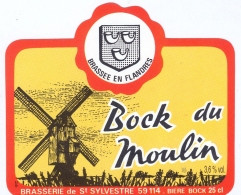 Etiquette Ancienne De BIERE BRASSERIE DE SAINT SYLVESTRE - BOCK DU MOULIN - Bière