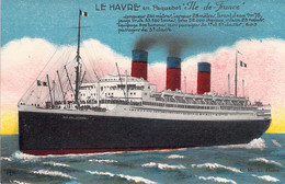 CPA France - Seine Maritime - Le Havre - Paquebot Ile De France - C. M. - Illustration Colorisée - E. L. D. Editeur - Harbour