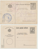 Romania 1916 Two Postal Stationery Cards, One Mint, One Used Censored To Craiova - World War 1 Letters