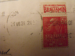 Lettre + Timbre Pub Publicitaire Fachi N° 272. Benjamin. Publicité Carnet Réclame - Storia Postale