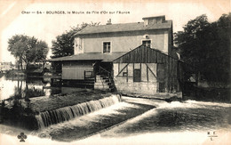 N°100221 -cpa Bourges -le Moulin De L'île D'Or Sur L'Aurore- - Mulini Ad Acqua