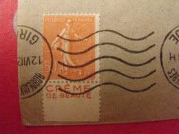Lettre + Timbre Pub Publicitaire Semeuse N° 199. Gibbs. Publicité Carnet Réclame. - Storia Postale