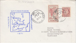 Spitsbergen Cover Mainzer Spitzbergen Rundfahrt Ca Longyearbyen 23.7.1971 (LO224B) - Arctic Expeditions