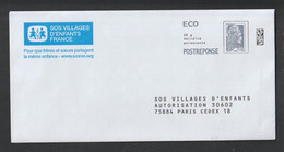 PAP - Neuf **  N° Au Dos  331543  - SOS. VILLAGES D' ENFANTS PARIS CEDEX 18 - Repiquage Marianne L' Engagée - 2 Scannes - PAP : Risposta