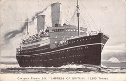 CPA Transport - Bateau - Paquebot - Canadian Pacific S. S. Empress Of Britain - 15 850 Tonnes - Illustration - Oblitérée - Steamers