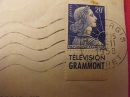 Lettre + Timbre Pub Publicitaire Muller N° 1011B. Grammont Télévision. Publicité Carnet Réclame. - Storia Postale