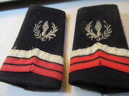 Fourreaux D'épaulettes D'uniforme/Grenade Explosant Encadrée De Rameaux/grade Et Arme à Déterminer/Vers 1960-1980  ET349 - Escudos En Tela