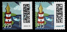 Bund 2022,Michel# 3657, 3668 O Neue Portostufen, Dauerserie: Welt Der Briefe, Nass- Und Selbstklebend - Used Stamps