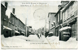 Cpa Saint Pierre Et Miquelon, St Pierre Rue DeNielly En Hiver - Saint-Pierre-et-Miquelon