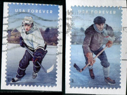 VERINIGTE STAATEN ETAS UNIS USA 2017 THE HISTORY OF HOCKEY SET 2V. USED ON PAPER MI 5455-56 YT 5074-75 SC 5252-53 - Ongebruikt