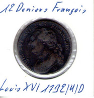 France. 12 Deniers. Type François. 1792 D - 1791-1792 Costituzione 