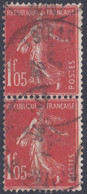 France 1924-1926 - N° 195 Semeuse Fond Plein En Paire Verticale (H24) - 1906-38 Sower - Cameo