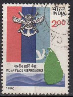 India Used 1990, Indian Peace Keeping Force, Map Of Sri Lanka, Peace Dove, IPKF Coour, - Usati
