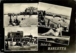 BARLETTA - SALUTI / VEDUTINE - SPIAGGIA / PIN UP - EDIZ. VITTORINI - SPEDITA 1960 (12926) - Barletta