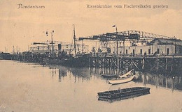 NORDENHAM          RIESENKRAHNE VOM FISCHEREIHAFEN GESEHEN - Nordenham