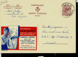 Publibel Obl. N° 1836 ( Essuie-mains : SERVIMATIC ) Obl. LIER  1961 - Werbepostkarten