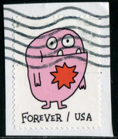 VERINIGTE STAATEN ETATS UNIS USA 2021 MESSAGE MONSTERS: PINK MESSAGE MONSTER F USED ON PAPER SC 5636  YT 5478 - Oblitérés