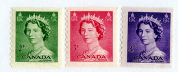 1655 Canada 1953 Scott 331/33 M* ( Cat.$4.50 Offers Welcome! ) - Coil Stamps