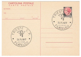 CARTOLINA POSTALE LIRE 130 TRIESTE FILATELICO ANNULLO SPECIALE 1977 - 1981-90: Storia Postale