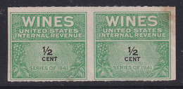 United States, Scott RE110a, NGAI, Imperforate Vertically (small Stain Spots) - Fiscali