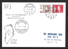 Enveloppe Polaire Du Groenland De 1986. APEA Missions Groenland/SDR. Stromfjord/Hélicoptère.. - Research Programs