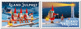 Aland Islands Åland Finland 2022 Christmas Set Of 2 Stamps - Nuevos